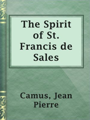 cover image of The Spirit of St. Francis de Sales